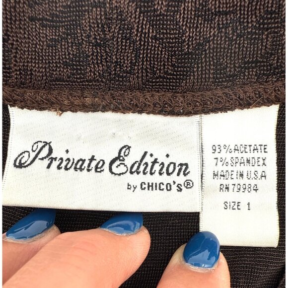 Vtg-Inspired Private Edition By Chico's Brown Button-Up Cardigan Dark Academia - Picture 9 of 10